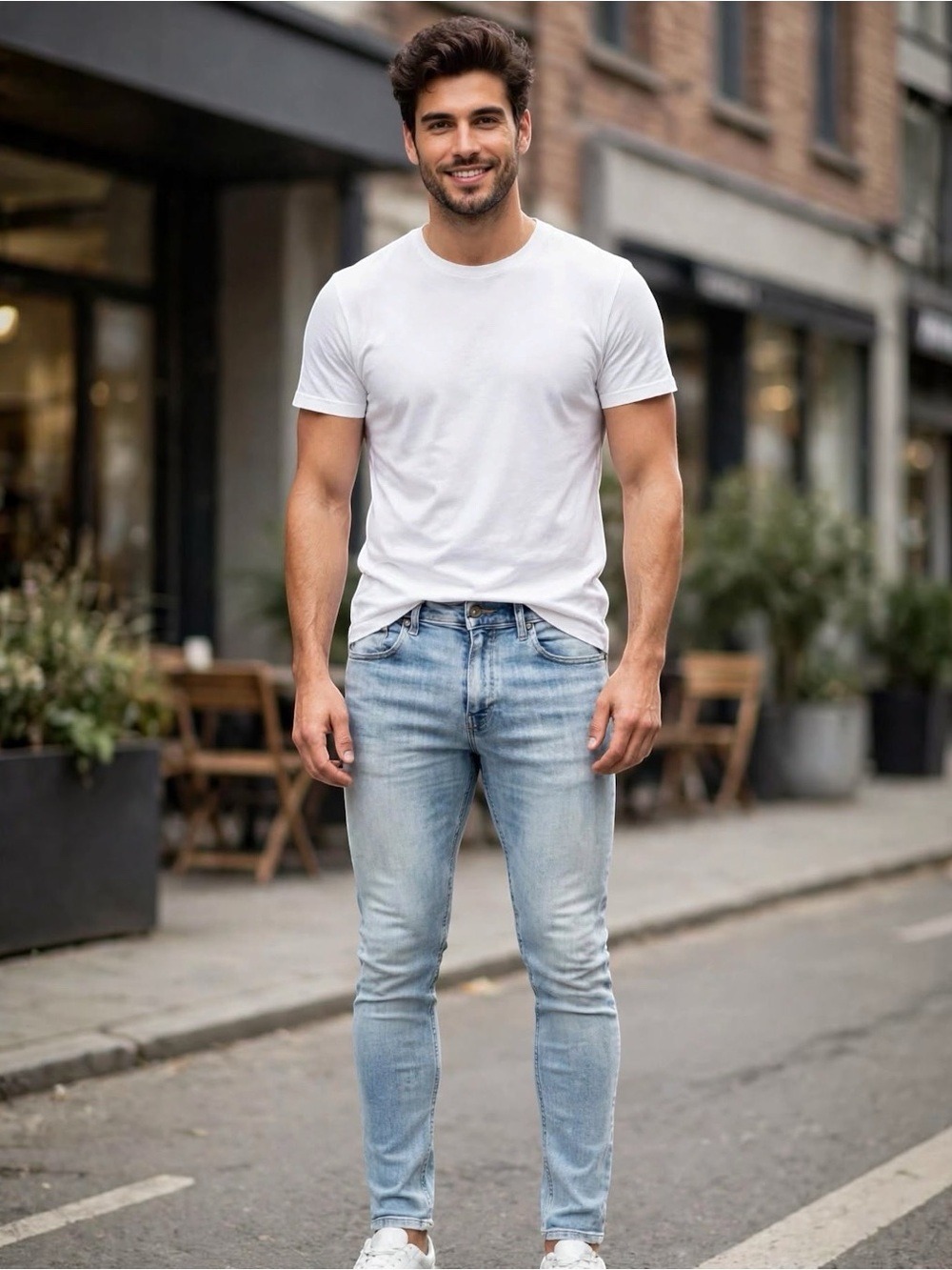 PAIGE Men’s faded Blue Slim Straight Jeans